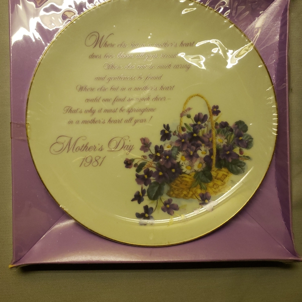 Vintage Porcelain Mother's Day Plate For 1981